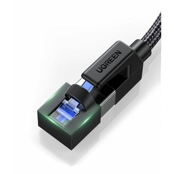  Кабель сетевой UGREEN NW153 (80429) Cat 8 Classⅰf/FTP Round Ethernet Cable With Braid 1m Black 