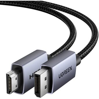  Кабель UGREEN DP125 (35841) DP Male To HDMI Male Cable 4K 30Hz 1,5m Black/Gray 