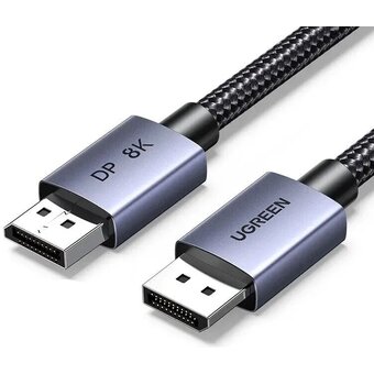  Кабель UGREEN DP120 (25903) DisplayPort 1.4 Male to Male 8K Cable, 1м серый 