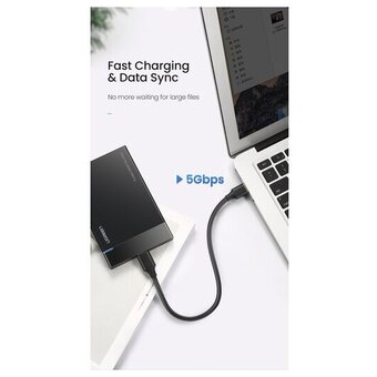  Кабель UGREEN US130 (10840) USB 3.0 A Male to Micro USB 3.0 Male Cable 0.5m Black 