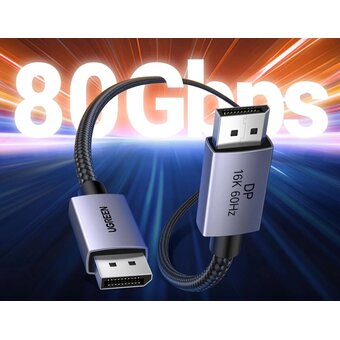  Кабель UGREEN DP131 (55567) DisplayPort Up to 16K 60Hz Cable 1m Gray 
