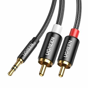  Аудиокабель UGREEN AV116 (10591) 3.5mm Male to 2RCA Male Cable 5m Black 