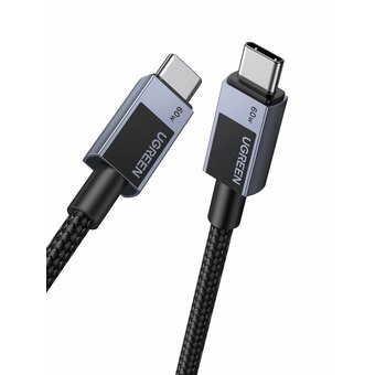  Кабель UGREEN L524 (55764) USB-C to USB-C PD 3A Fast Charging Braided Date Cable 0,5m Space Gray 