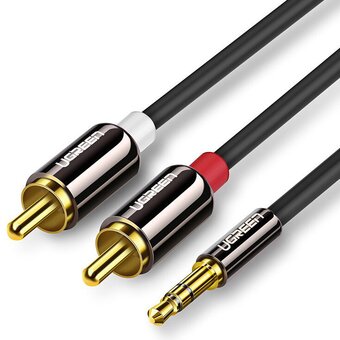  Аудиокабель UGREEN AV116 (10583) 3.5mm Male to 2RCA Male Cable 1.5m Black 