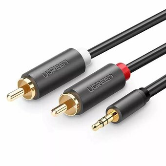  Аудиокабель UGREEN AV102 (10511) 3.5mm Male to 2RCA Male Audio Cable 1,5m Gray 