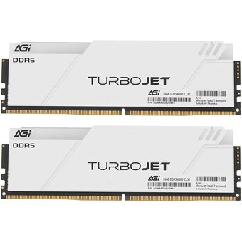 ОЗУ AGI AGI6APD16UD858-DC DDR5 6000MHz CL30 32GB Kit (16GBx2) OC UDIMM + White Heat Sink–Turbojet+RGB lightbar -Color box 