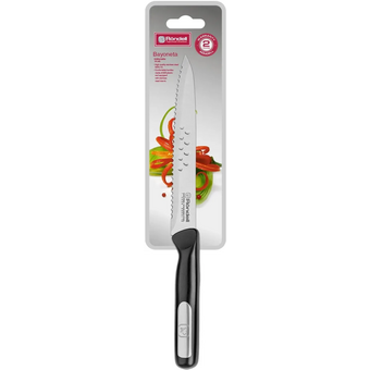  Нож кухонный Rondell Bayoneta RD-1572 стальной универсальный лезв.140мм прямая заточка черный блистер 