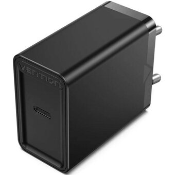  Сетевое зарядное устройство Vention FADB0-EU на 1 порт USB C QC 4.0 Чёрный 