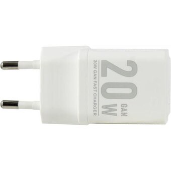  Сетевое зарядное устройство Vention FEPW0-EU на 1 порт USB С GaN 20W Белый 