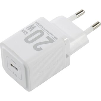  Сетевое зарядное устройство Vention FEPW0-EU на 1 порт USB С GaN 20W Белый 
