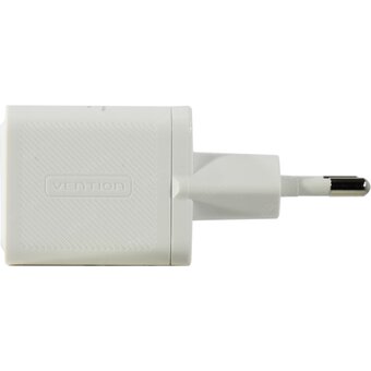  Сетевое зарядное устройство Vention FEQW0-EU на 2 порт USB С+A GaN 30W Белый 