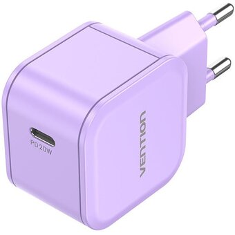  Сетевое зарядное устройство Vention FEJV0-EU на 1 порт USB С 20W Фиолетовый 