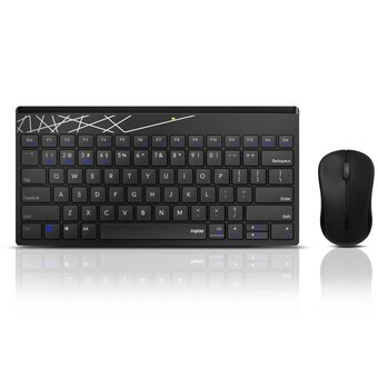  Комплект клавиатура и мышь RAPOO 8000M Multi-mode Wireless Keyboard & Mouse Black 