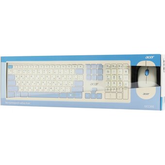  Комплект клавиатура и мышь Acer OCC205 белый/голубой (ZL.ACCEE.00C) 