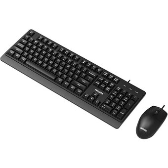  Комплект клавиатура и мышь проводной Philips SPT6247 (SPT6247B/60) чёрный 