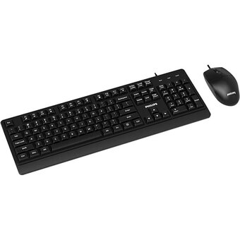  Комплект клавиатура и мышь проводной Philips SPT6247 (SPT6247B/60) чёрный 