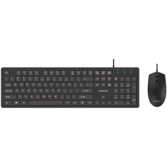  Комплект клавиатура и мышь проводной Philips SPT6264 (SPT6264B/60) чёрный 