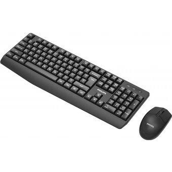  Комплект клавиатура и мышь беспроводной Philips SPT6337 (SPT6337B/60) черный 