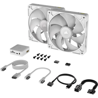  Кулер Corsair iCUE Link RX140 RGB (CO-9051024-WW) (140x140x25mm, 4-pin PWM, 94.7CFM, 36dBA, 1700RPM, White, 2pcs) 