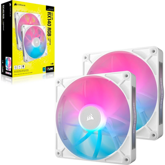  Кулер Corsair iCUE Link RX140 RGB (CO-9051024-WW) (140x140x25mm, 4-pin PWM, 94.7CFM, 36dBA, 1700RPM, White, 2pcs) 