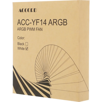  Вентилятор Accord ACC-YF14 (ACC-YF14 ARGB White) 4-pin, ARGB, белый, brown box 