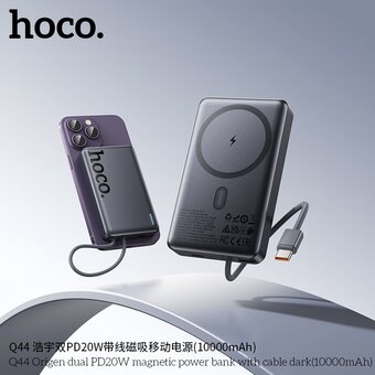  Аккумулятор внешний резервный HOCO Q44 Origen dual PD20W 10000mAh серый 