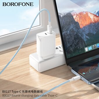  Дата-кабель BOROFONE BX117 Source Type-C белый 