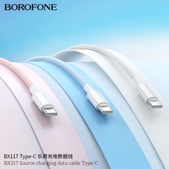  Дата-кабель BOROFONE BX117 Source Type-C белый 