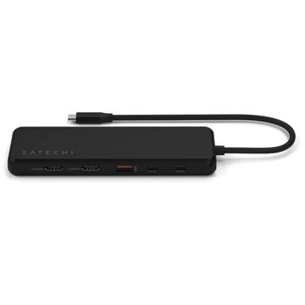  Док-станция Satechi 13-in-1 Triple Display Multiport Adapter (2xHDMI, DP, 6xUSB-A, Ethernet, 2xUSB-C, Audio) до 85 Вт, Черный ST-P3D13K 