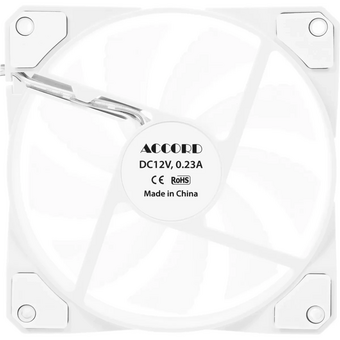  Вентилятор Accord ACC-XF12 (ACC-XF12 ARGB White) 3-pin, 1200об/мин, 23.7 дБ, ARGB, белый, brown box 