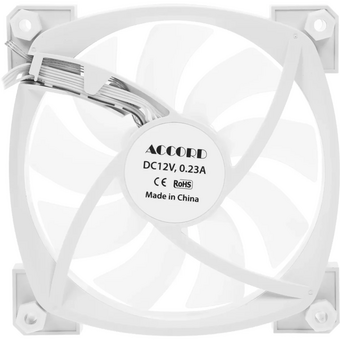  Вентилятор Accord ACC-U12 (ACC-U12 ARGB White) 4-pin, 1600об/мин, 27 дБ, ARGB, белый, brown box 