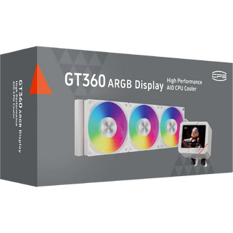  СВО PcCooler GT360 ARGB Display WH (310W, 360mm, LED temp., White, Fans 3x120mm, 99CFM, 41.5dBA, 3000RPM) 