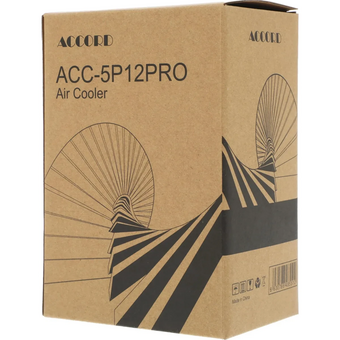  Кулер Accord ACC-5P12Pro, ARGB Soc-AM5/AM4/1200/1700/1851 серебристый/черный 4-pin 31dB Al+Cu 220W 525gr brown box 