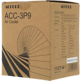  Кулер Accord ACC-3P9 Soc-AM5/AM4/1200/1700/1851 3-pin 22.7dB Al+Cu 130W brown box 