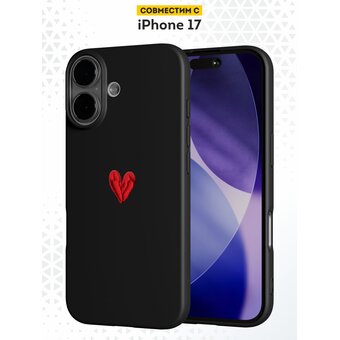  Силиконовый чехол DesignOnCase на iPhone 17, Алое сердце 