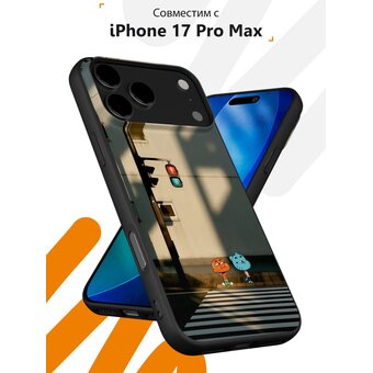 Силиконовый чехол Mcover на iPhone 17 Pro Max, с принтом Коты на светофоре 