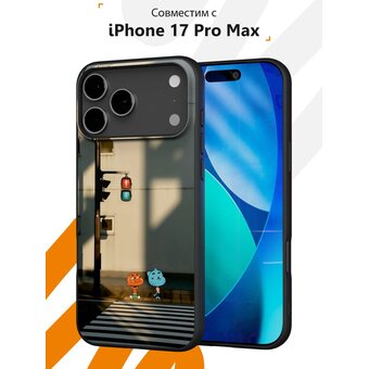  Силиконовый чехол Mcover на iPhone 17 Pro Max, с принтом Коты на светофоре 