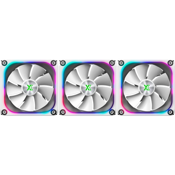  Комплект вентиляторов (3шт) XASTRA FZ120W ARGB triple pack 120x120x28мм ( PWM, FDB,ARGB, Matrix screen,контроллер, Daisy-chain соединение) 