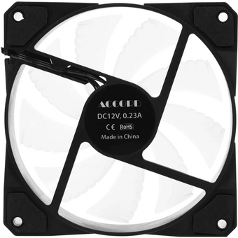  Вентилятор Accord ACC-XF12 (ACC-XF12 ARGB Black) 3-pin, 1200об/мин, 23.7 дБ, ARGB, черный, brown box 