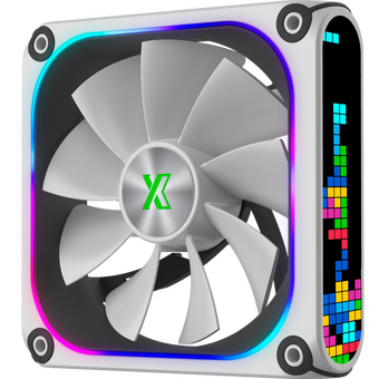  Вентилятор дополнительный XASTRA FZ120W ARGB single pack 120x120x28мм ( PWM, FDB, ARGB, Matrix screen, Daisy-chain соединение , 0-2000 rpm, white) 