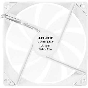  Вентилятор Accord ACC-C14 (ACC-C14 ARGB White) 3-pin, 1200об/мин, 26 дБ, ARGB, белый, brown box 