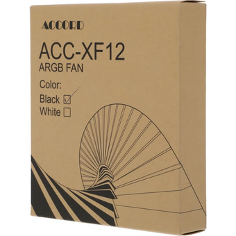  Вентилятор Accord ACC-XF12 (ACC-XF12 ARGB Black) 3-pin, 1200об/мин, 23.7 дБ, ARGB, черный, brown box 