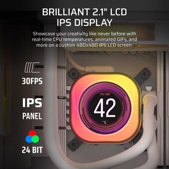  СВО Corsair iCUE Link Titan 240 RX LCD (CW-9061025-WW) (240mm, White, RGB/ Fans 2x120mm, 73.5CFM, 36dBA) 