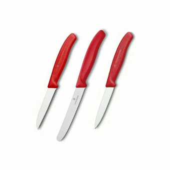  Набор ножей кухонных Victorinox Swiss Classic 6.7111.35 3предм. овощеч. красный карт.коробка 