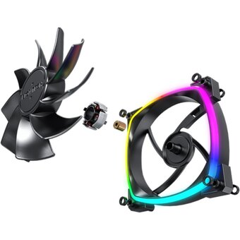  Комплект вентиляторов (3 шт.) Montech RX120 PWM Reverse Black (RX120B3P) / 120mm, 4pin PWM, 3pin ARGB, 800-1600RPM, 59.0CFM, 27.0dBA, Rifle bearing 