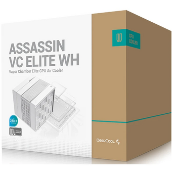  Кулер DEEPCOOL Assassin VC Elite WH LGA20XX/1851/1700/1200/115X/AM5/AM4 (TDP 300W, PWM, Dual Fan 140mm + 120mm, Dual Heatsink, 7 Heatpipe) 