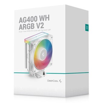  Кулер DeepCool AG400 Wh ARGB V2 (R-AG400-WHAMMN-GJD), 4-pin, белый, Ret 