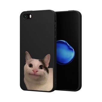 Силиконовый чехол Mcover для iPhone 5/5s/SE (Айфон 5, 5с и СЕ), с принтом Мем розовоносый кот 