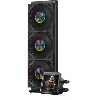  СВО PcCooler DT360 ARGB Display BK (300W, 360mm, LED temp., Black, Fans 3x120mm, 83.83CFM, 3000RPM/ Pump height) 