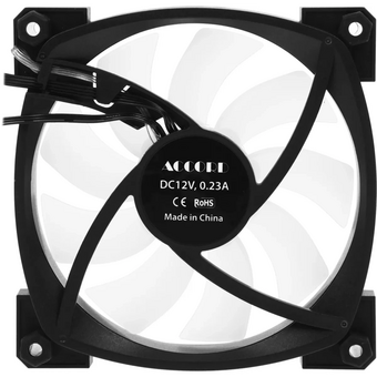  Вентилятор Accord ACC-U12 (ACC-U12 ARGB Black) 4-pin, 1600об/мин, 27 дБ, ARGB, черный, brown box 